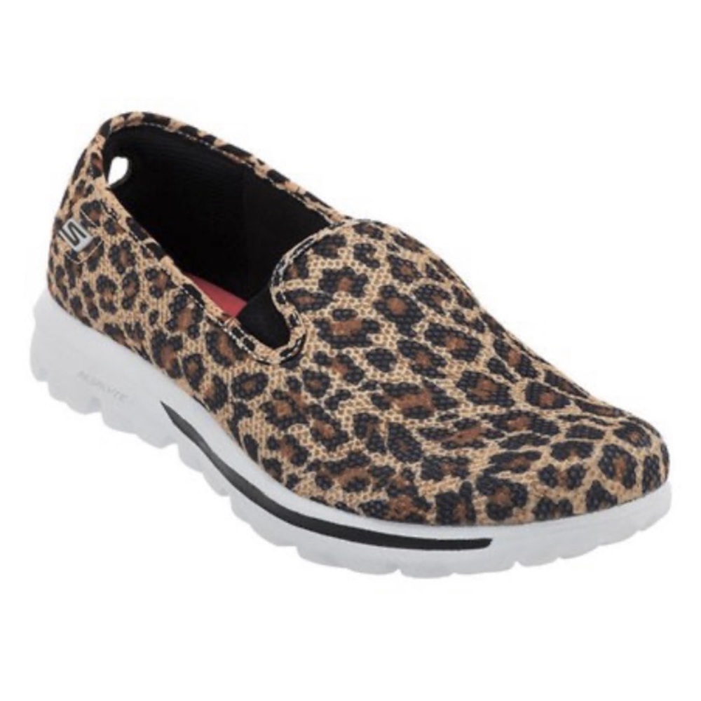 Skechers GOWalk Shoes Slip On Walking Sneakers Leopard Dazzle 13787